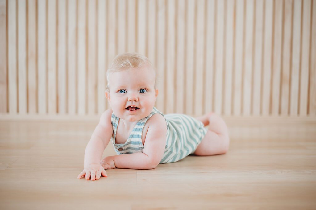 Fort Worth Baby Photography - baby laying on floor