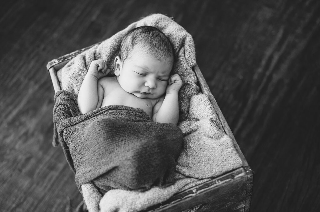 Baby in a box Dallas Newborn Photography